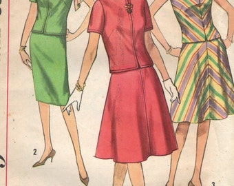 Vintage 1960s Simplicity Sewing Pattern 4352- Misses' Two-Piece Dress size 11 bust 31 1/2