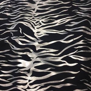 Stretch Spandex Nylon Fabric, Costume Fabric, Dancewear Fabric - 4-way stretch,  60" wide,  black with silver by 1/2 yard