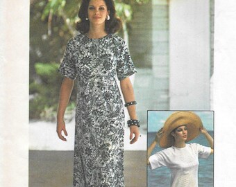 Vintage 1970s Simpliicity Sewing Pattern 6922- Misses' Jiffy Knit Pullover Caftan or Top size Small 8-10 uncut FF