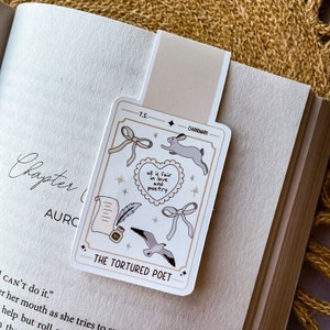 Aesthetic Magnetic Bookmark for Women - Tortured Poet - Love and Poetry - Bookish Accessories Gift