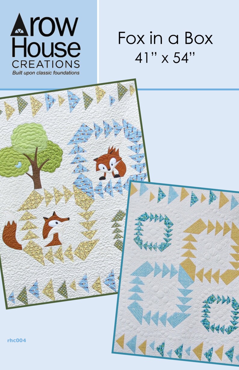 Fox in a Box, Baby Quilt Pattern With Applique and Nonapplique Version