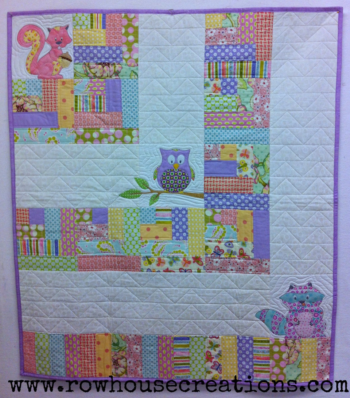 One Big Cabin Baby Quilt Pattern With Woodland Critters owl Etsy