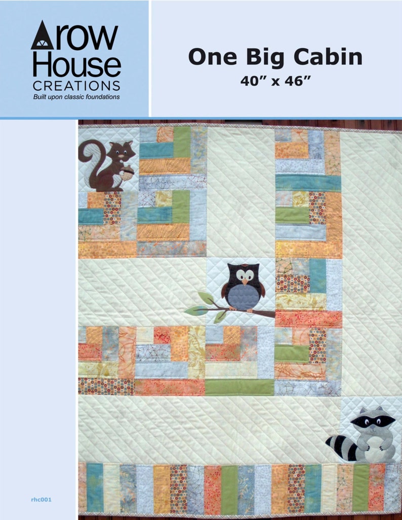 One Big Cabin Baby Quilt Pattern With Woodland Critters owl Etsy
