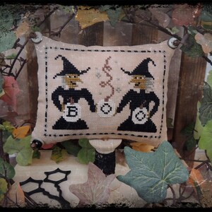 Witch Sisters PDF Cross Stitch Pattern image 1