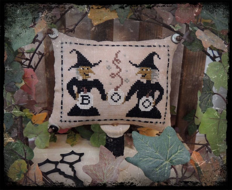 Witch Sisters PDF Cross Stitch Pattern image 1