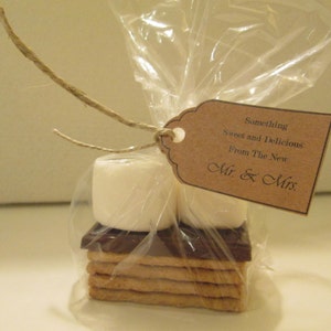 Smore Wedding Favor BAGS Lowest Price/Quality Flat Bottom/Gusset Fold, Classy Favor Clear, Food Safe, Perfect Size:8x4x2 image 1