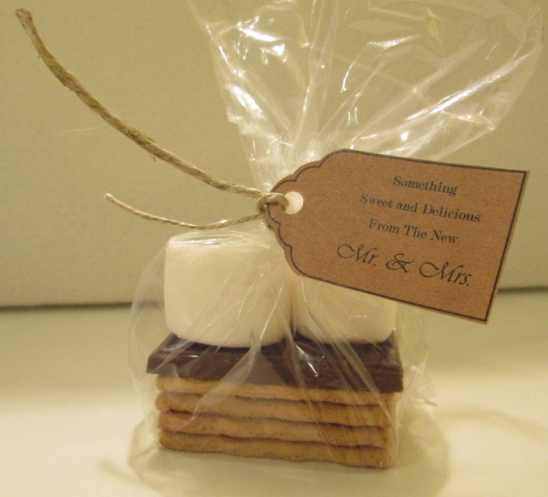 Smore Wedding Favor BAGS Lowest Price/Quality Flat Bottom/Gusset Fold, Classy Favor Clear, Food Safe, Perfect Size:8x4x2 image 1