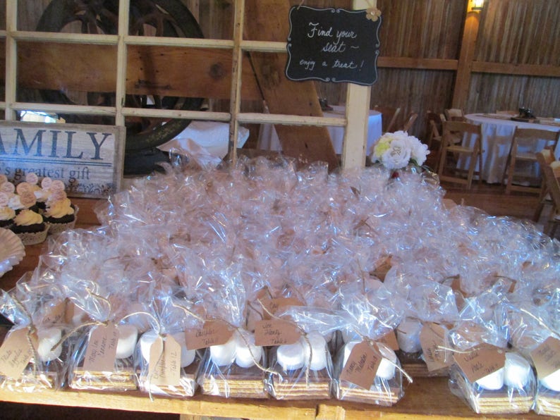 Smore Wedding Favor BAGS Lowest Price/Quality Flat Bottom/Gusset Fold, Classy Favor Clear, Food Safe, Perfect Size:8x4x2 image 5