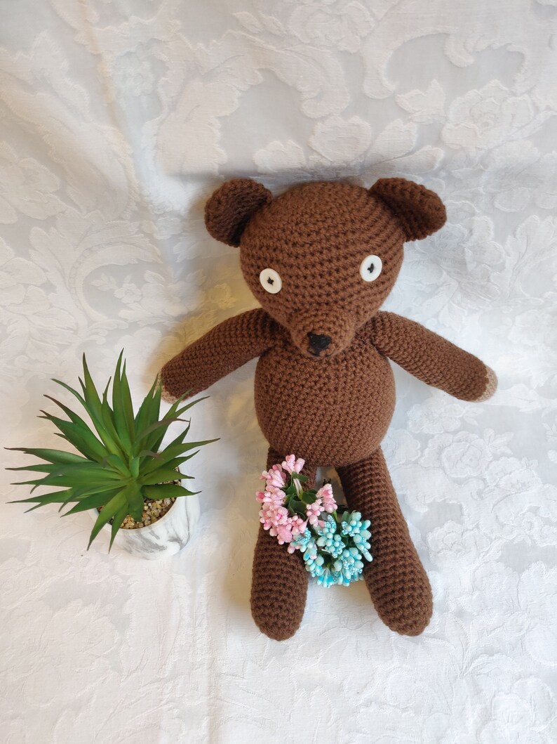 Adorable Crocheted Mr. Bean Teddy Bear Needs a New Home by Liz | Etsy