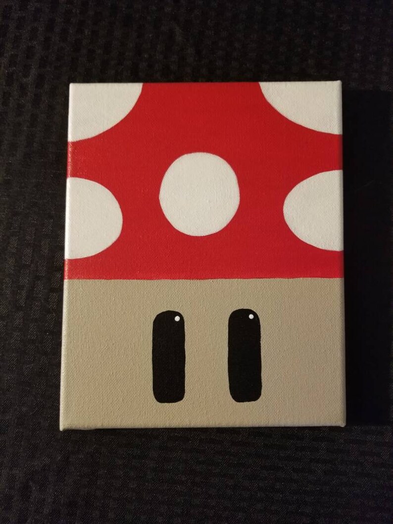 Super Mario Mushroom Painting Etsy
