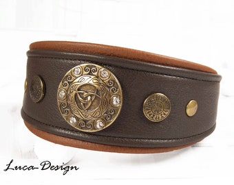 Greyhound collar dog collar many dog breeds with rivets rhinestones Sighthound greyhound Lurcher Galgo Saluki Sloughi Whippet Afghan