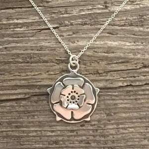 Sterling silver White Rose pendant and necklace-white rose charm for women-silver charms woman-great womans gifts-silver charm necklaces