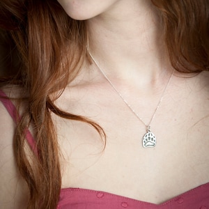 Sterling Silver Bear Paw Pendant and Necklace - Sterling Silver Pendant - Silver Necklace - Sterling Silver Paw - Silver Charm on Necklace