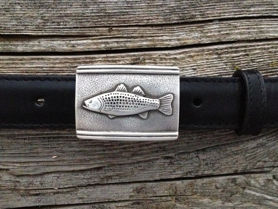 Sterling Silver Striped Bass Belt Buckle Silver Fish Belt Buckle Silver Fly Fishing  Belt Buckle, Cool Mens Gifts, Fathers Day, Mens Gift 