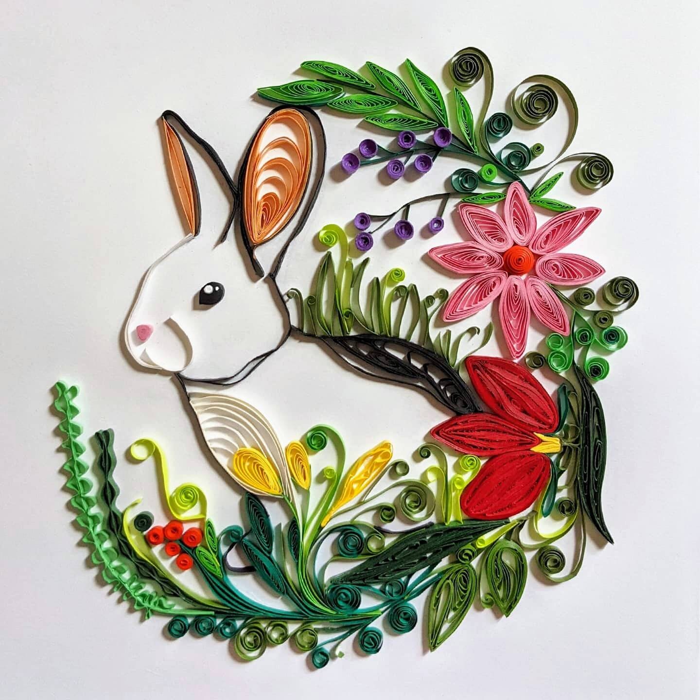 Quilling Rabbit Hare Bunny in Garden Baby Nursery Home Etsy