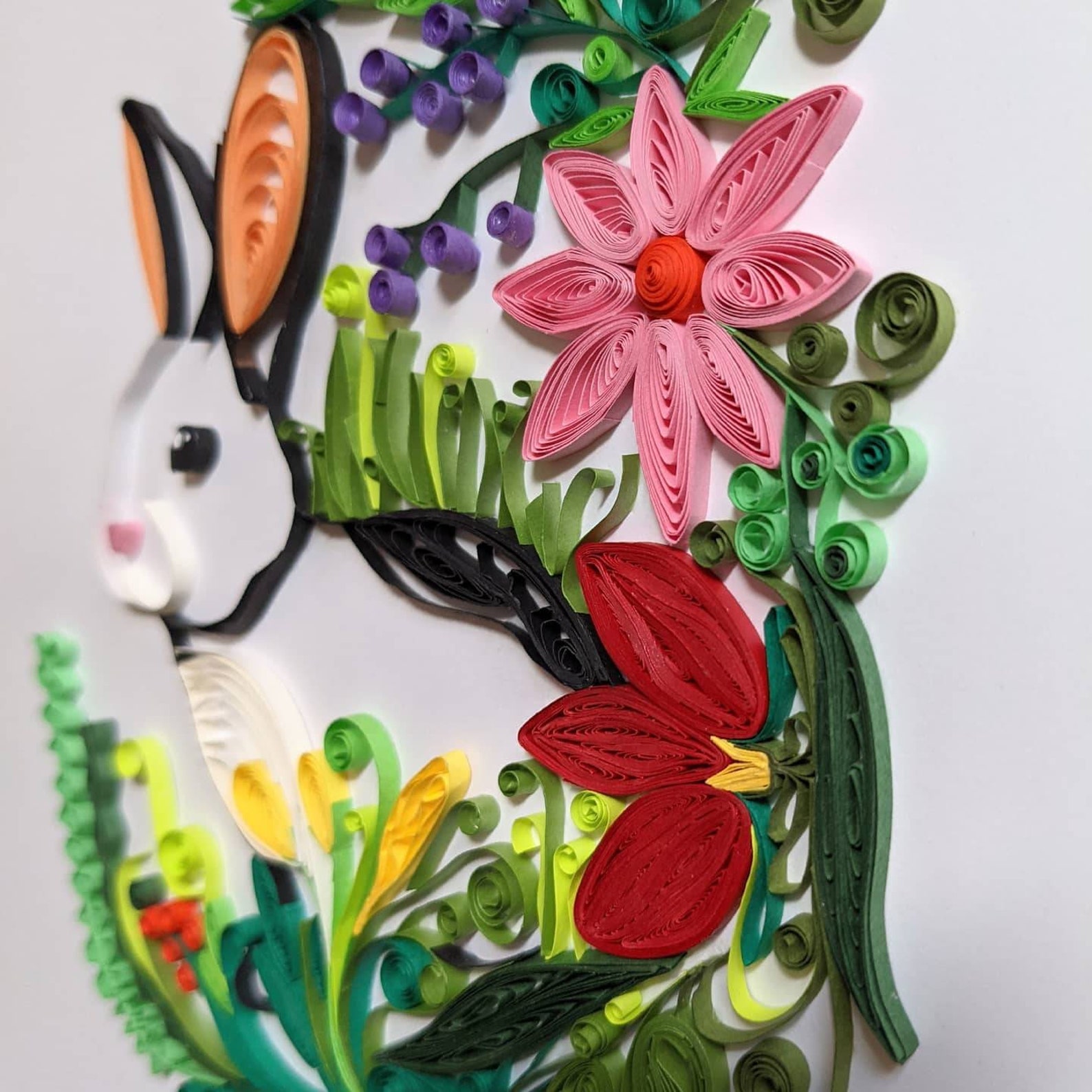Quilling Rabbit Hare Bunny in Garden Baby Nursery Home Etsy