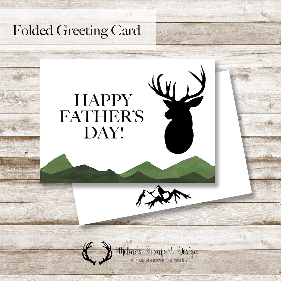 Deer Father's Day Card Printable Greeting Cards - Etsy