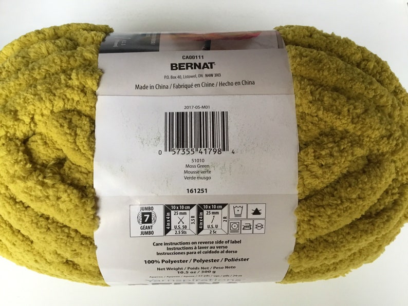 Bernat Blanket Big 10.5oz/300g Moss Green Etsy