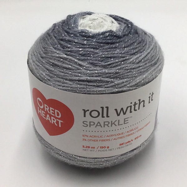 Red Heart Roll With It Sparkle Yarn Etsy UK