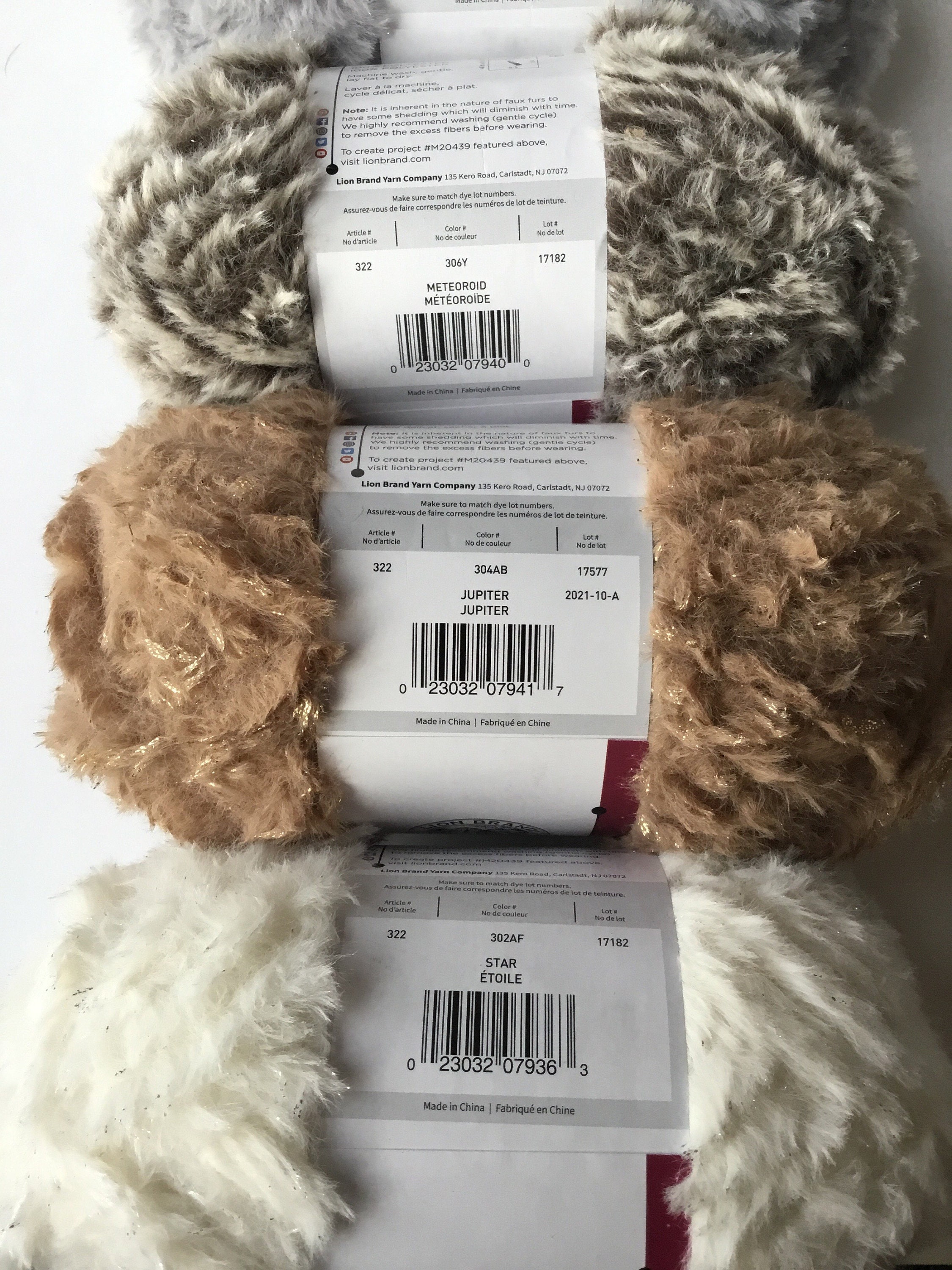 Lion Brand Go for Faux Fur/sparkle Yarn Multiple Colours to Choose From -   Canada