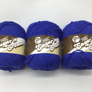 Lily Sugar”n Cream Set of 3, The Original Super Size yarn 4oz/113g -Dazzle Blue