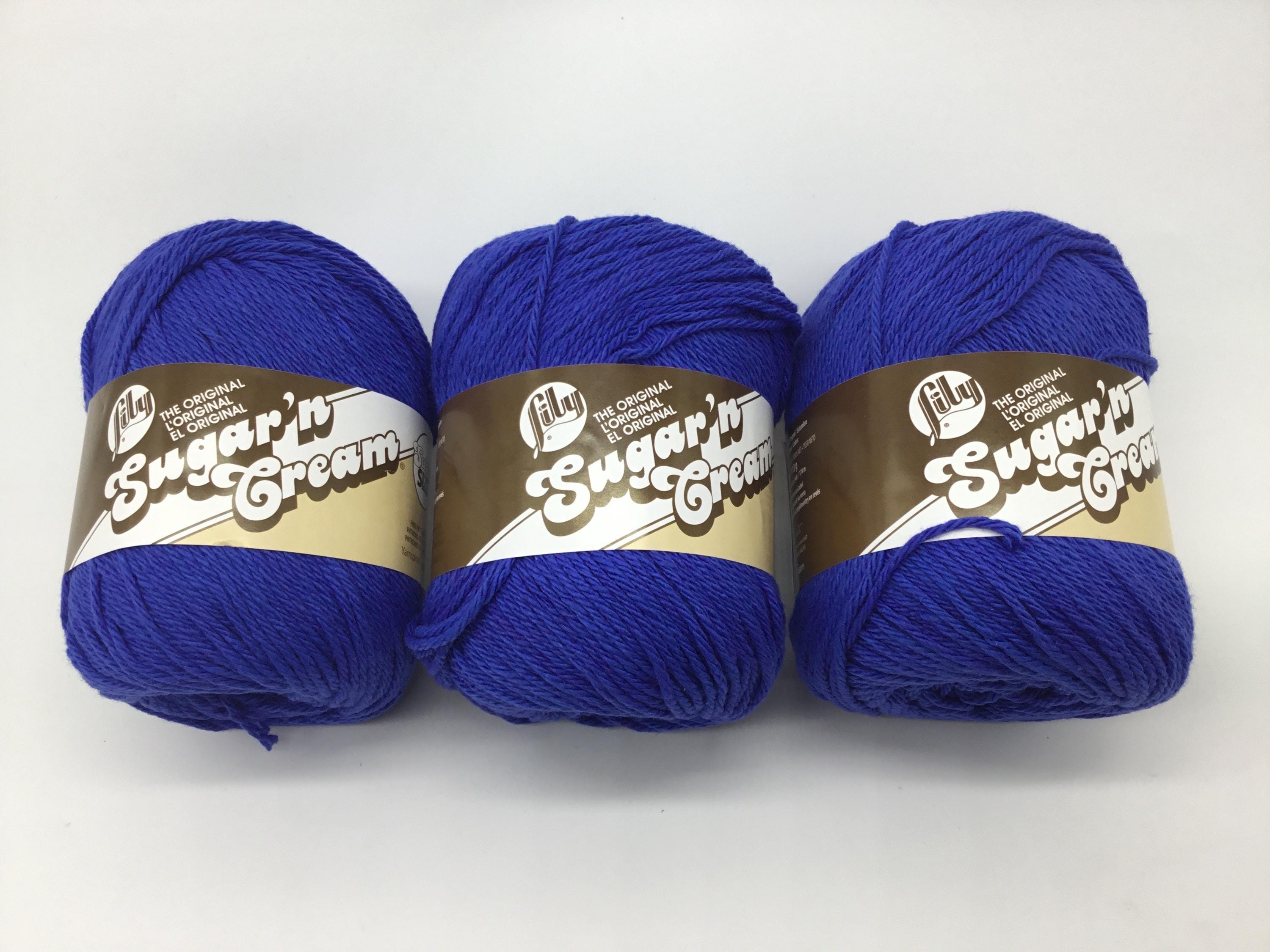 Lily Sugar”n Cream Set of 3, The Original Super Size yarn 4oz/113g -Dazzle Blue