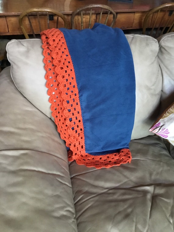 Fleece Blanket With Crochet Border/ Stars Throw/baby Blanket Etsy