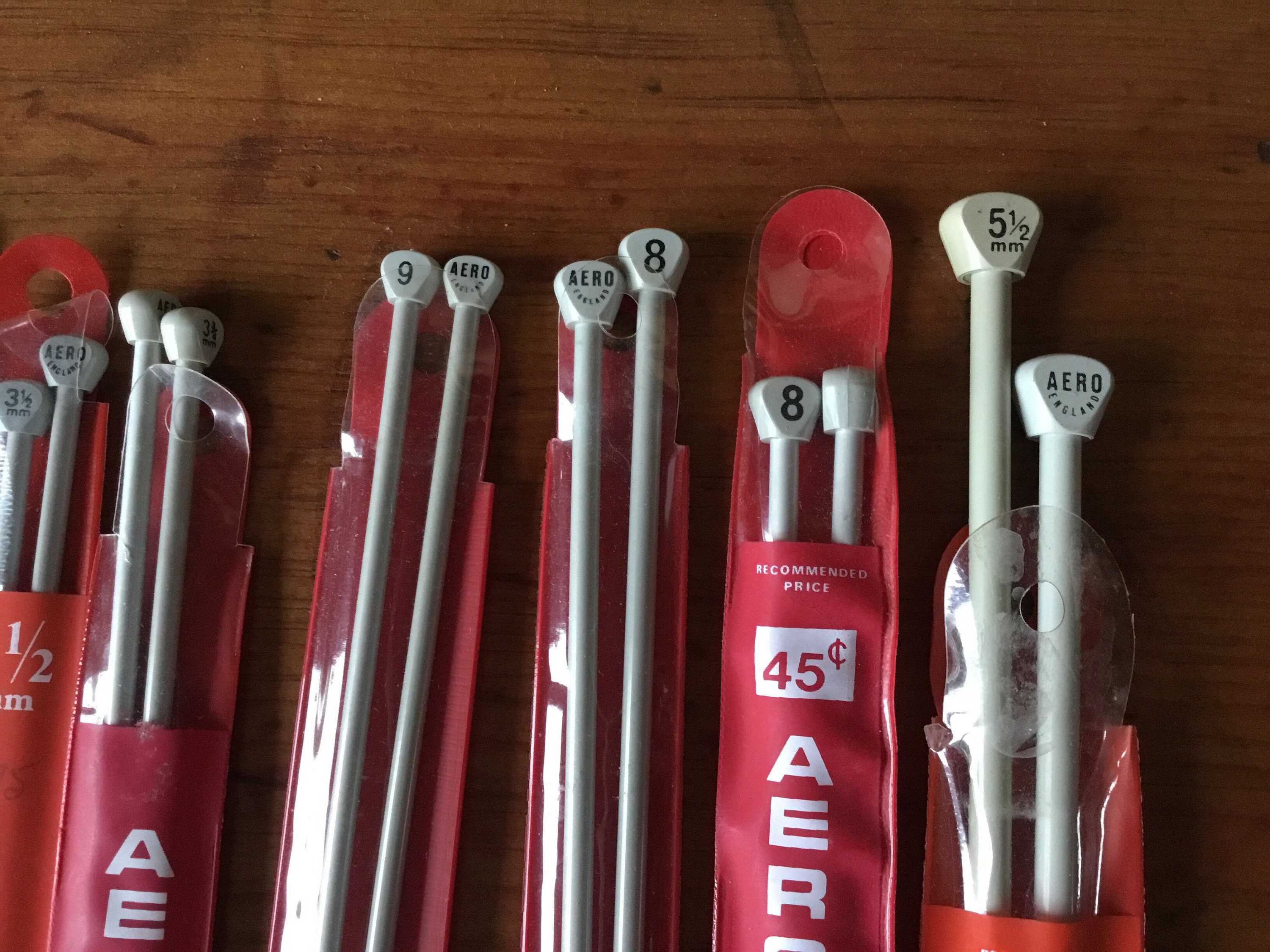 Aero Knitting Needles 2 to 9mm—25cm -L Variety of Sizes Aero