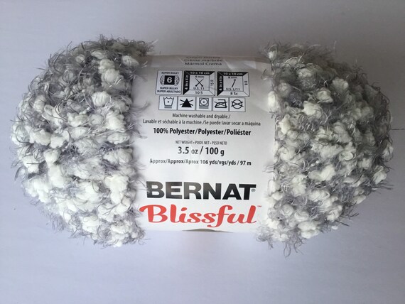 Bernat Blissful Yarn 100 Polyester 3.5oz 100g cream Marble Etsy