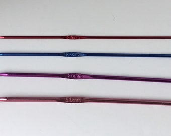 Crochet Hook Set 4 piece set / Stainless steel/Crochet Hooks/Crochet Gift Set