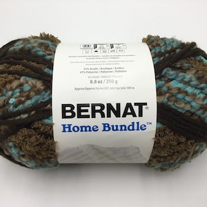 Bernat Home Bundle Yarn, 8.8oz/250g/Super Bulky 6- Teal Brown