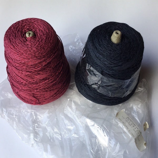 Selection 10 Inc Cone Yarns,450g/1500m Cotton/ Viscose - Burgundy- Black