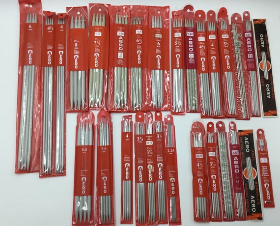 Aero Double Sided Knitting Needles / 4 Pack / Many Different Sizes