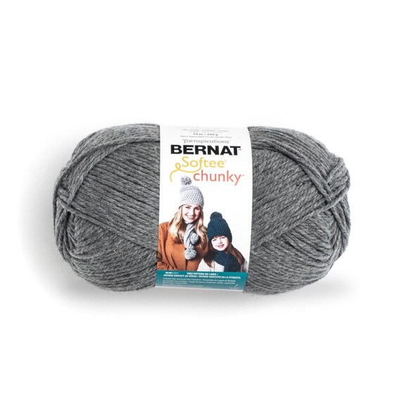 Bernat Softee Chunky Yarn 400g Super Soft chunky Yarn True Gray Etsy Hong Kong