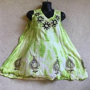 Embroidered Summer Dress,Bohimian Tunic Dress,Kurti blouse,Hippi Blouse/Dress,Rayon Dress,Flower dress,beach dress image 8