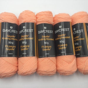 Sayelle Knitting Worsted vintage yarn Set of 5 -50g ea /100% acrylic -Col 6968 Peach