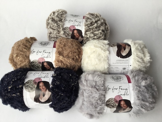 Lion Brand Go for Faux Fur/sparkle Yarn Multiple Colours to Choose