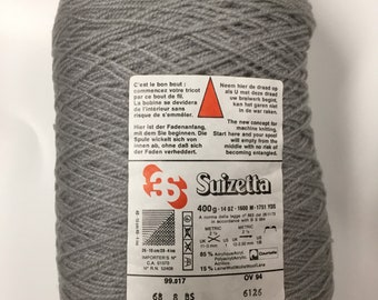 Suizetta Yarn, Machine Knitting Yarn 1600m / 1751yds Acrylic/Wool - Grey