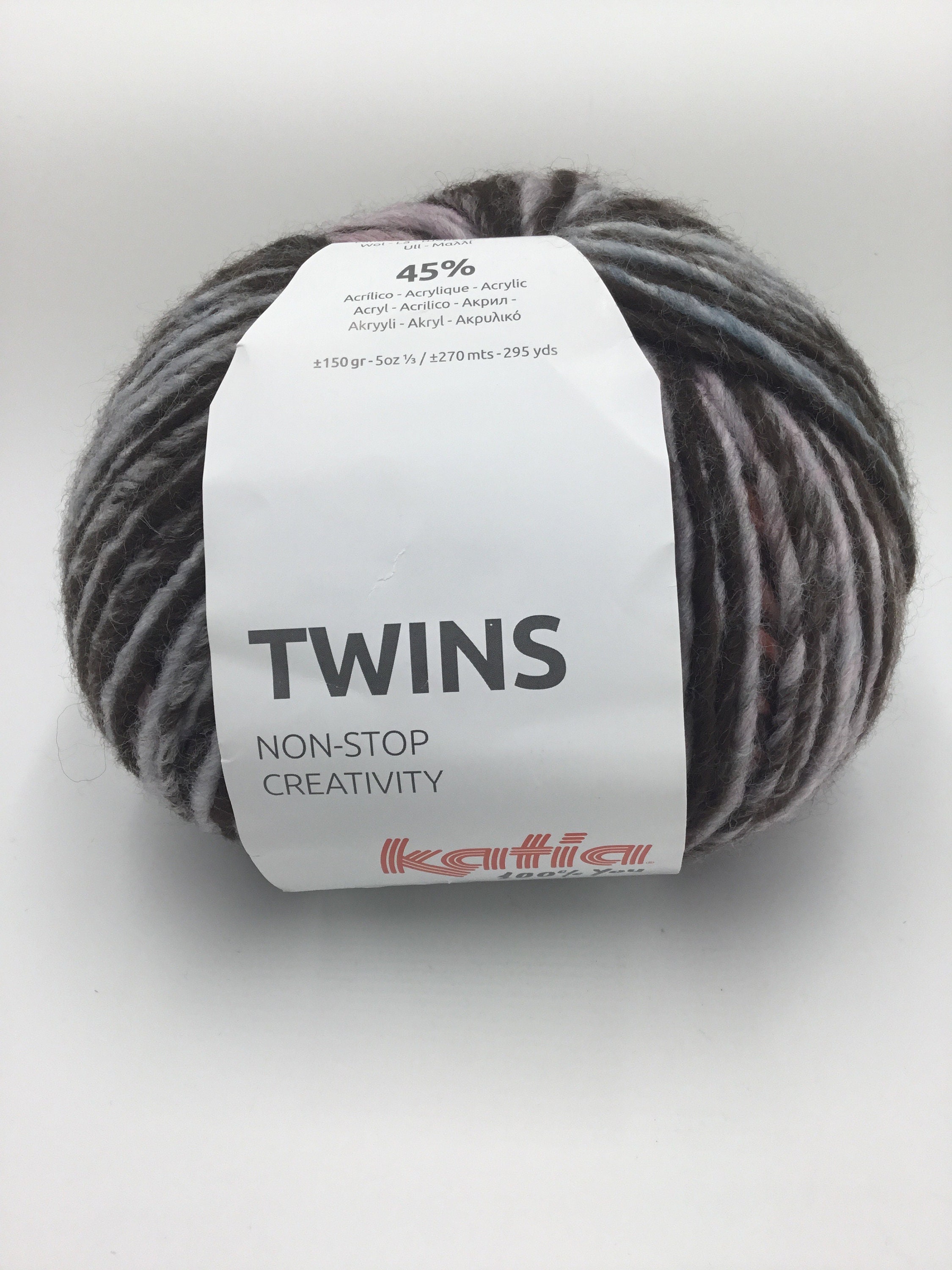 Chunky Yarn, 4 Colors, 5 1/3 Oz./295 Yards, Soft Wool Blend Yarn, Aran  Weight, Knitting Yarn, Self-striping Yarn , KATIA TWINS 