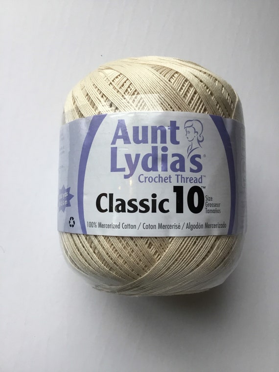 Aunt Lydias Crochet Thread Classic 10 for Bedspread,table Cloths Doilies  Apparel and Accessories 100% Mercerized Cotton 1000yds natural 