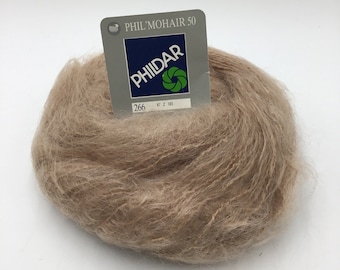 Phildar Phil Mohair 50 Yarn,  Mohair Blended Yarn,77m/84yds-Fancy Brushed Tan