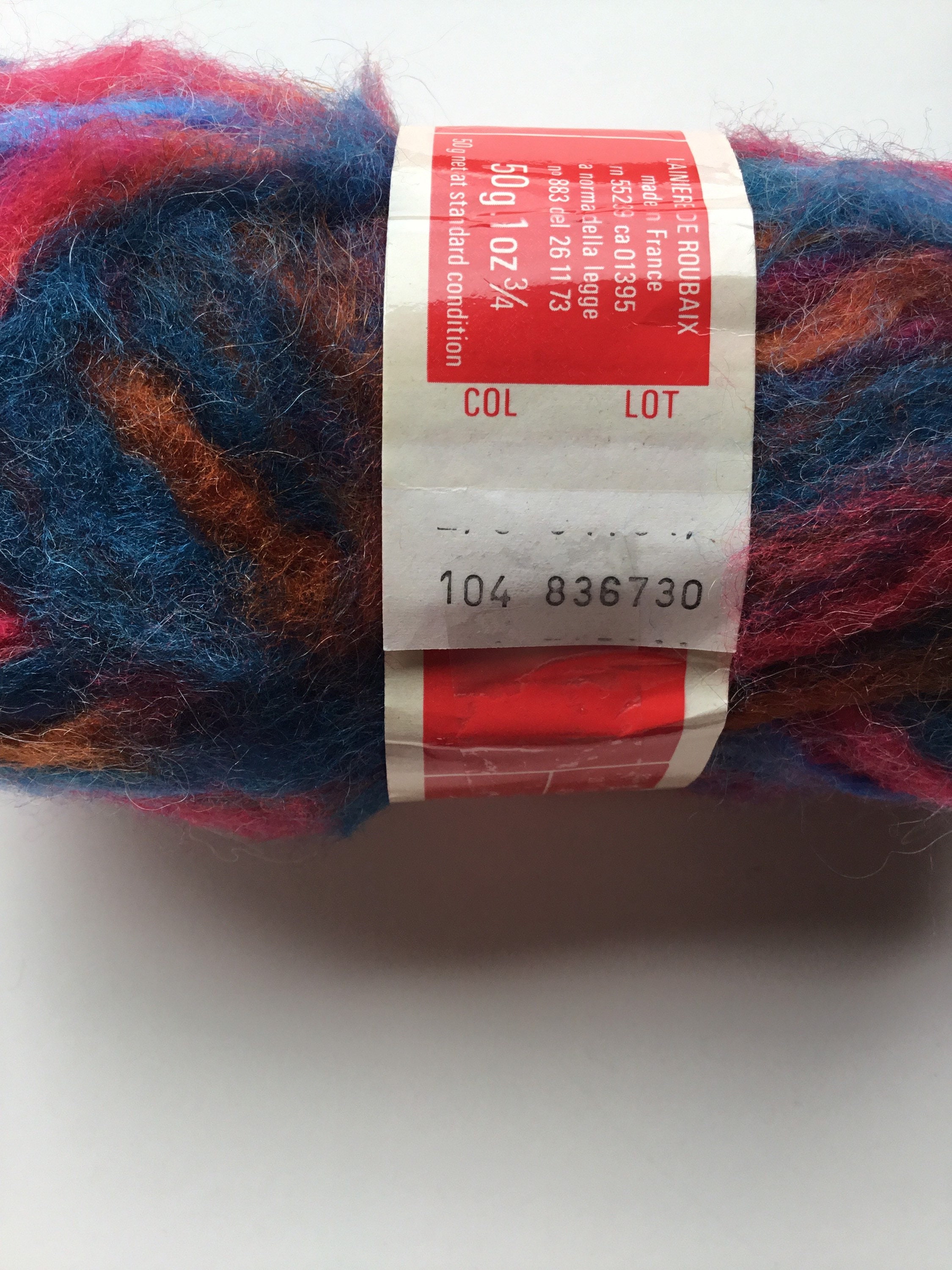 Pernelle Multicolored Yarn Acrylic/wool 50g/1 Oz 3/4 Red & 