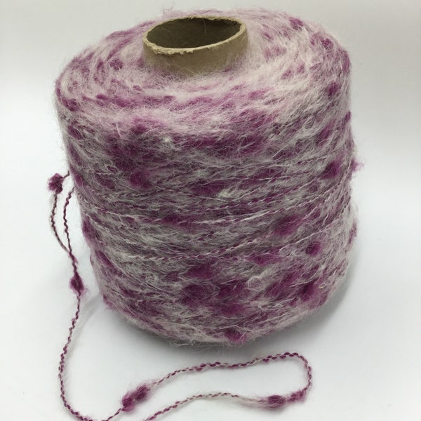 Filaturl Saint-Andre Designer Cone Yarns,100% Wool, Machine Knitting Yarn, 2,229 lb/35.66oz - Lilac Dots