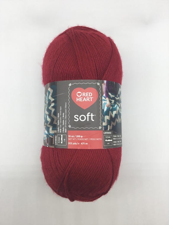 Red Heart Soft Yarn, Jumbo Skein, 10oz/513yds/471m -wine - Etsy