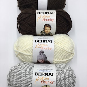 Bernat Softee Chunky set van 3 + 1 extra 100% acrylgaren, super volumineus 6: ragfijn grijs/natuurlijk/donker taupe