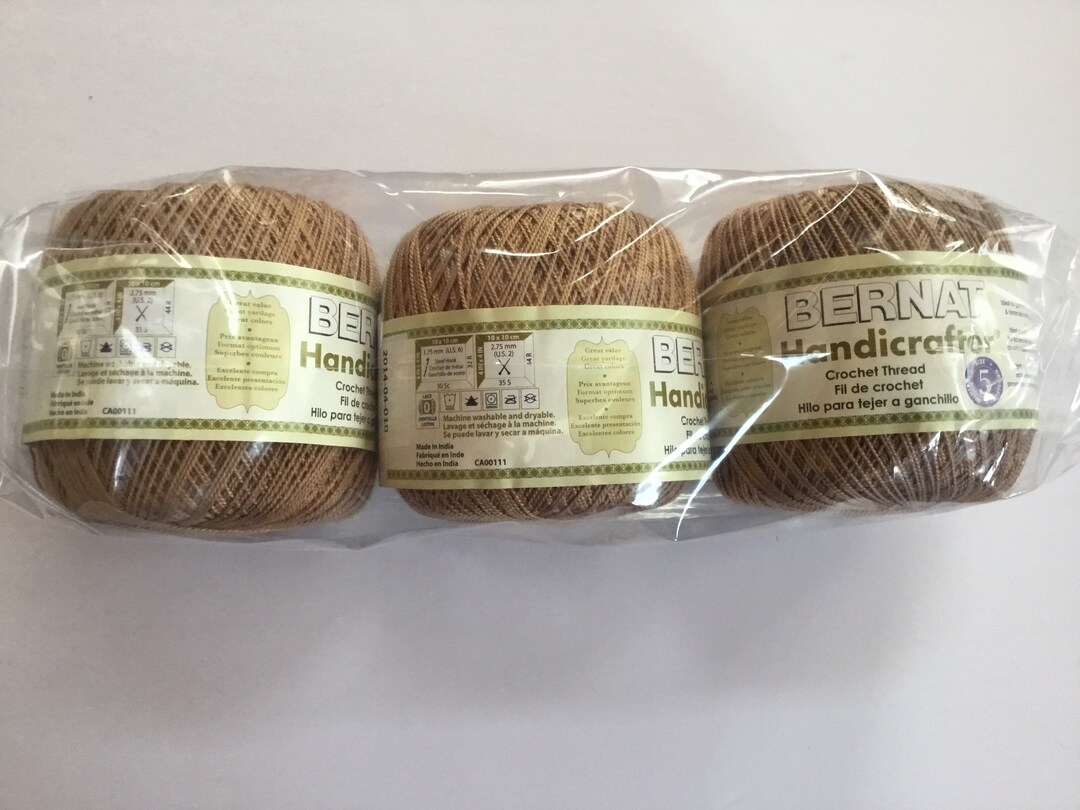 Bernat Handicrafter Crochet Thread pack of 3 Warm Tan Etsy