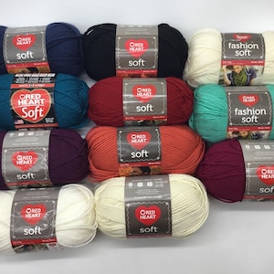 Red Heart Soft  yarn 5oz/141g - 234m/256yds-medium 4-Variety of Colours