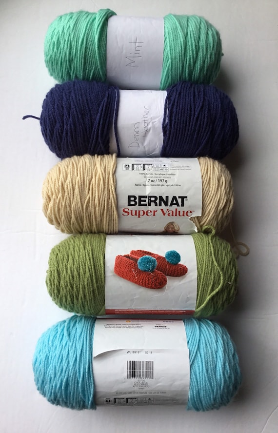 Bernat Super Value Yarn 426 Yds/389m Variety of Colours to Choose From 