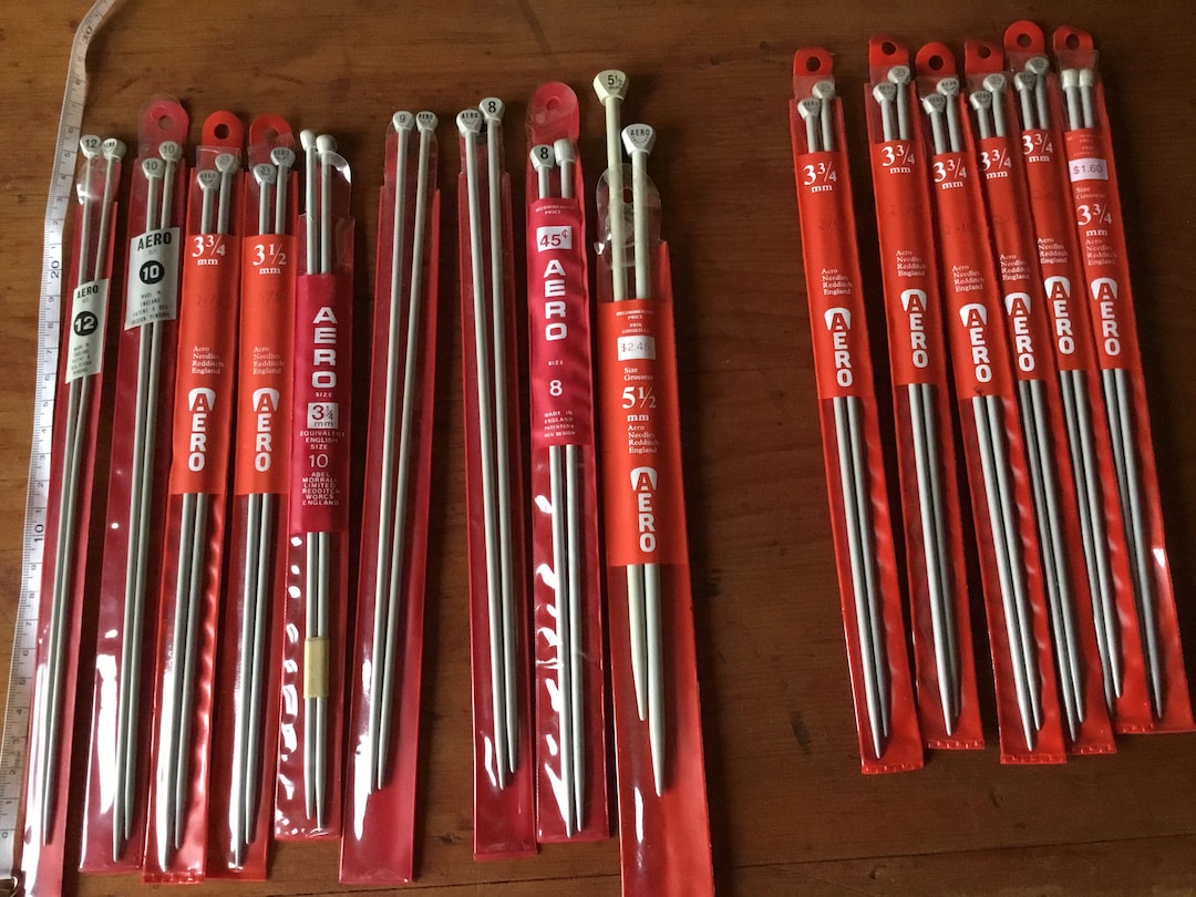 Aero Knitting Needles 2 to 9mm25cm L Variety of Sizes Aero Needles Redditch England All With