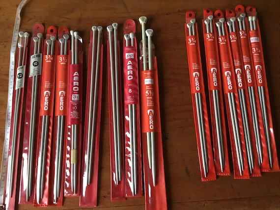 美品　Needles ストレート　アイボリー×レッド Aero Knitting Needles 2 to 9mm—25cm -L Variety of Sizes Aero